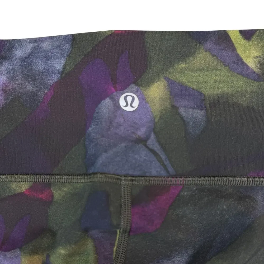 LULULEMON Wunder Under Crop Hi-Rise Size 2 Aura Dark Chrome Multi